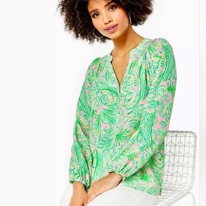 Lily Pulitzer Elsa Top size XL pure silk new without tags